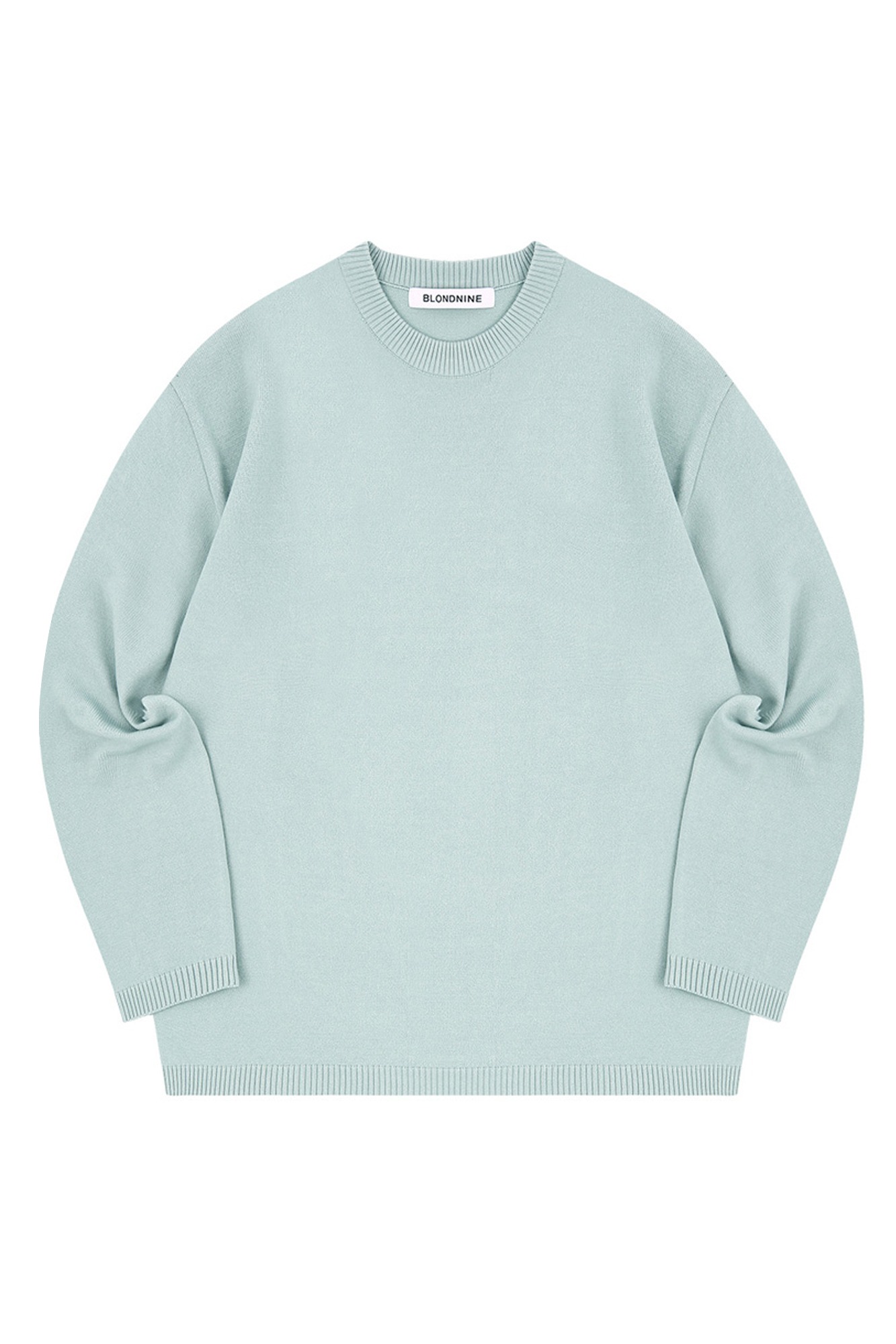 SEMI OVER-FIT ROUND NECK SWEATER_MINT